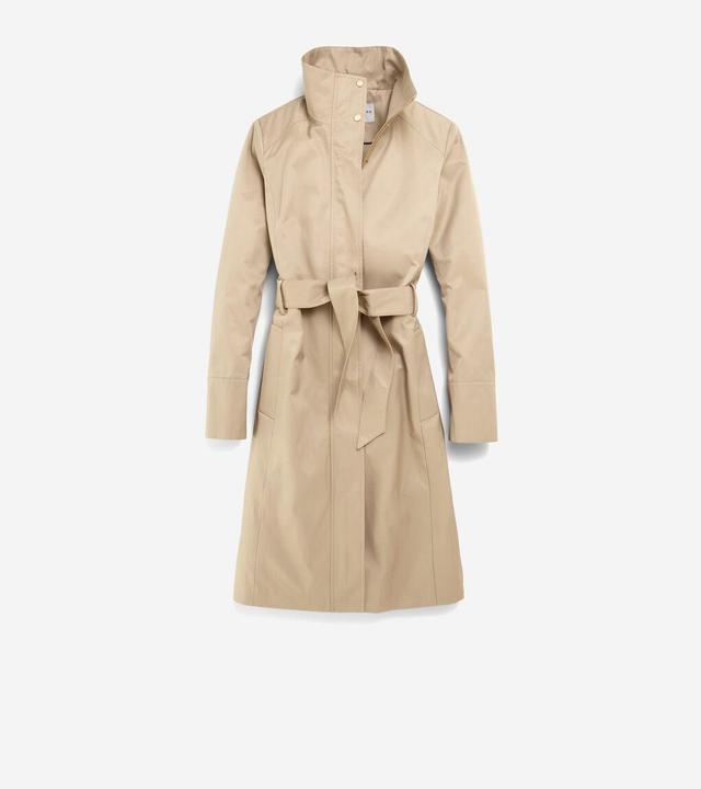 Women's Stand Collar Rain Trench Coat Product Image