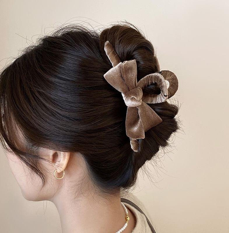 Bow Fabric Hair Claw Clip Product Image