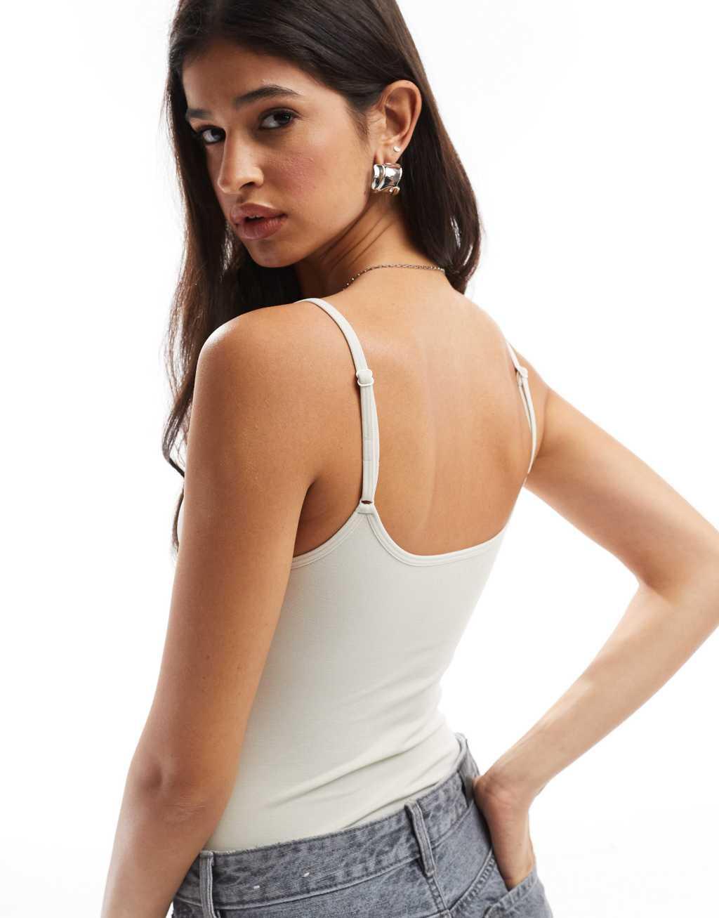 ASOS DESIGN seamless sculpting bodysuit in stone Product Image