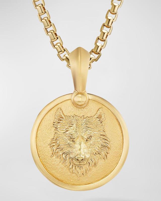 Men's Petrvs® Wolf Amulet in 18K Gold, 18mm Product Image