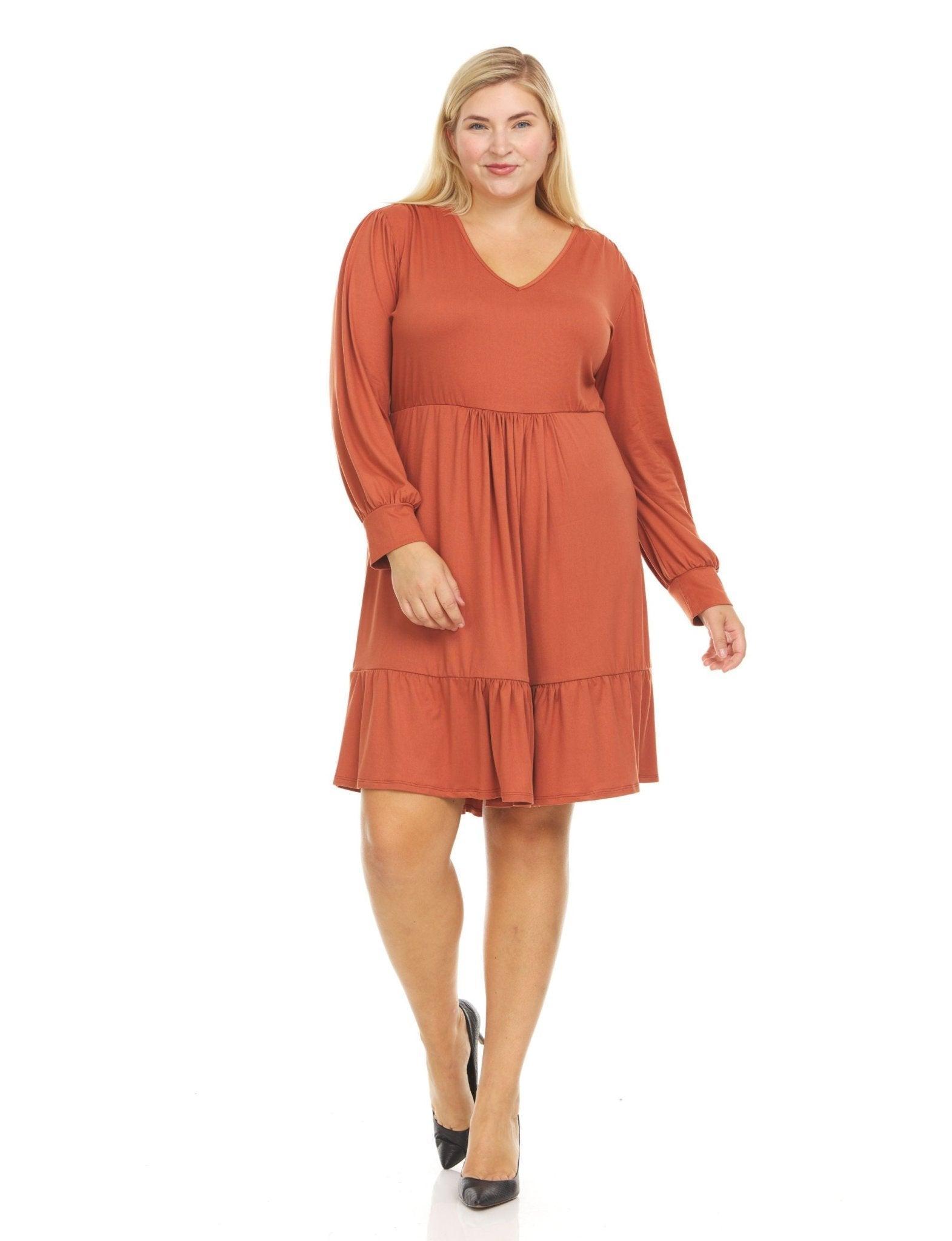 Long Sleeve Tiered Dress - Plus Product Image