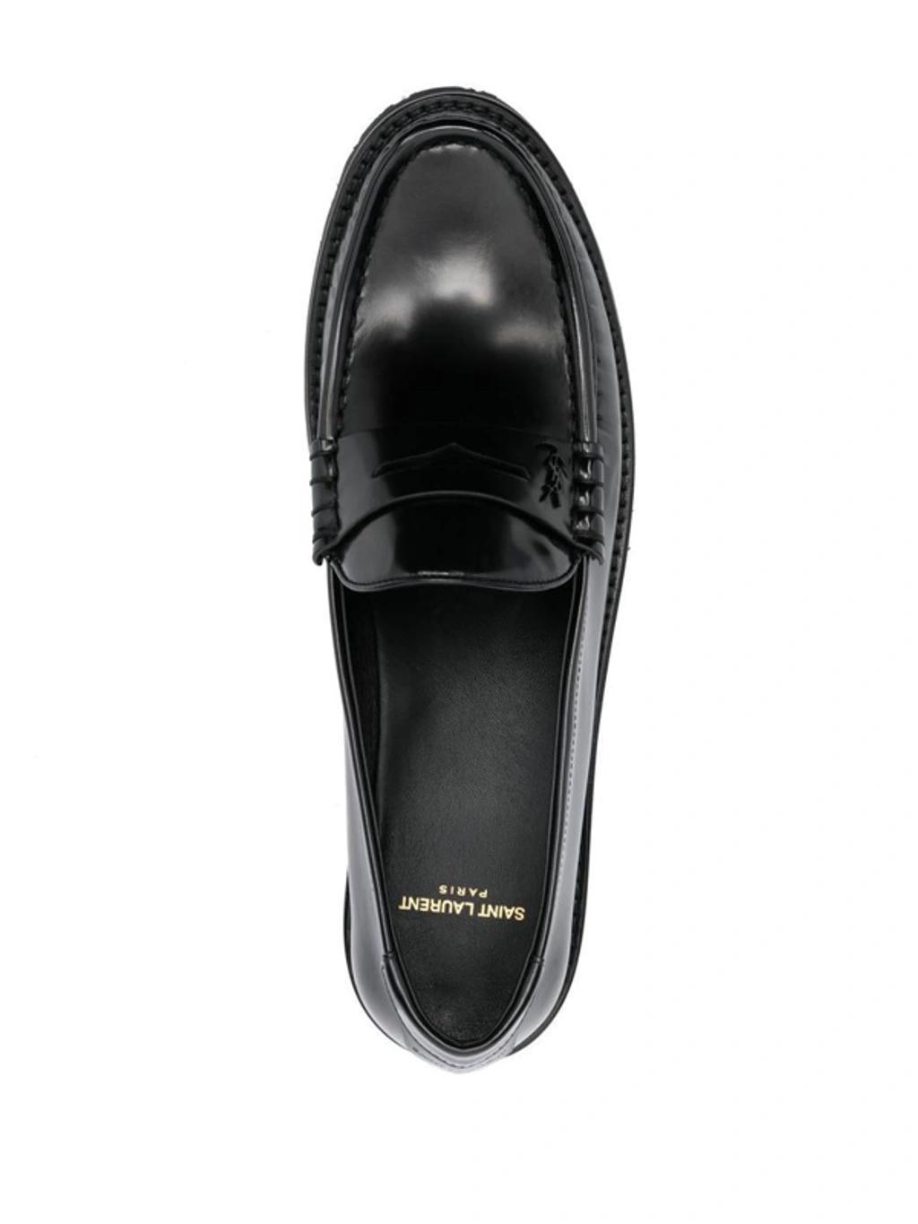 Black Leather Loafers Product Image