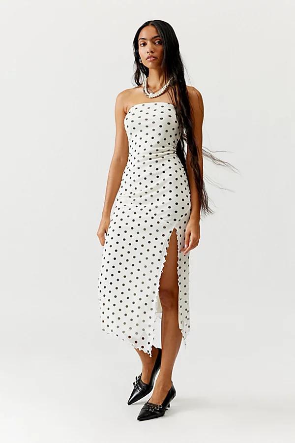 Urban Outfitters UO Samara Mesh Strapless Midi Dress Womens at Urban Outfitters Product Image