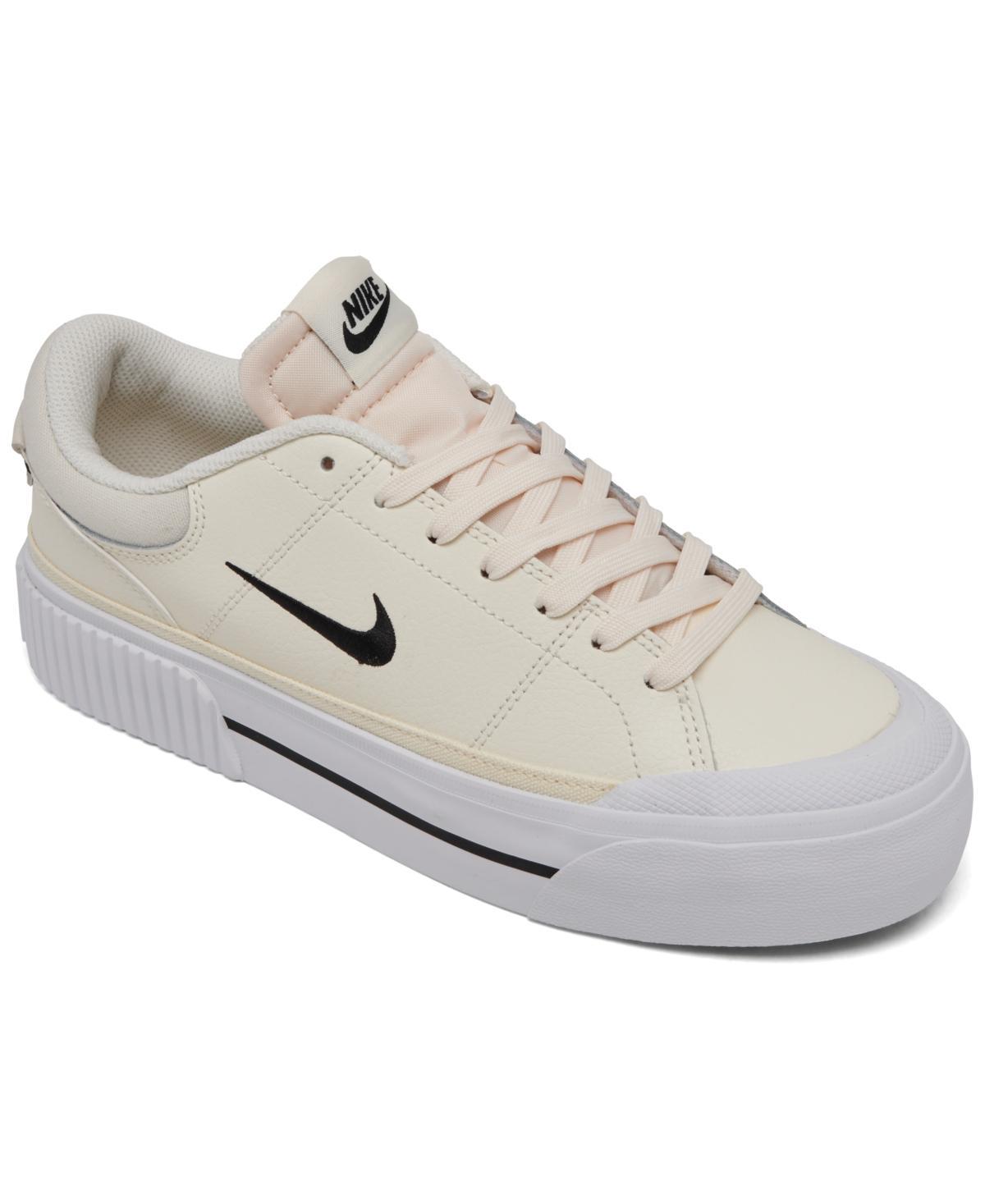 Nike Womens Court Legacy Lift Platform Casual Sneakers from Finish Line - WHITE Product Image