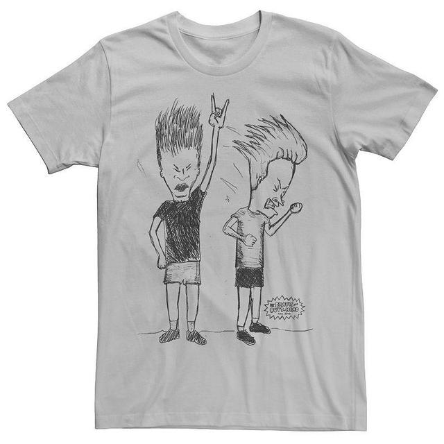 Mens Beavis And Butthead Rock Out Sketch Tee Product Image