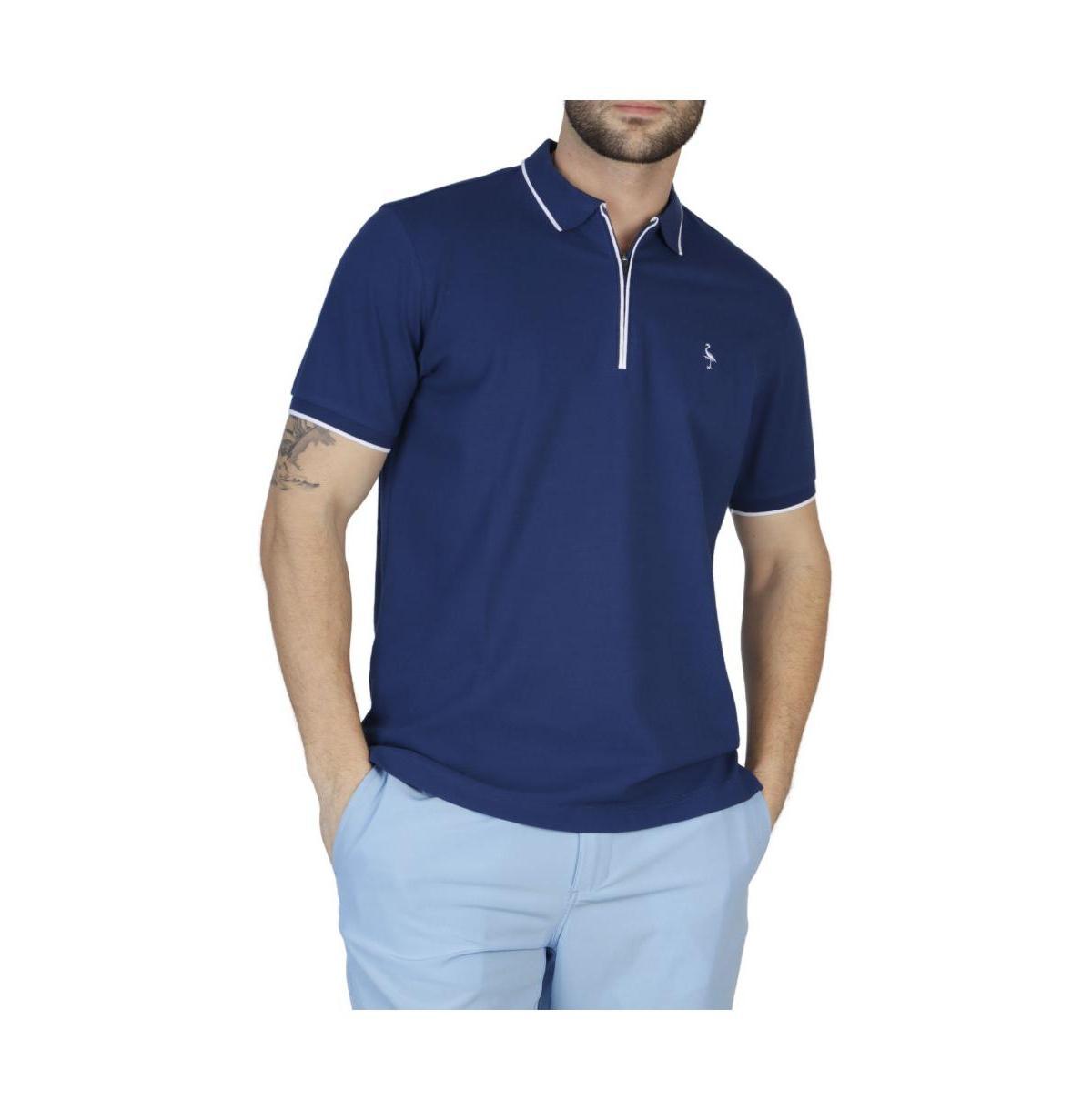 Tailorbyrd Mens Pique Zipper Polo Shirt with Tipping Product Image