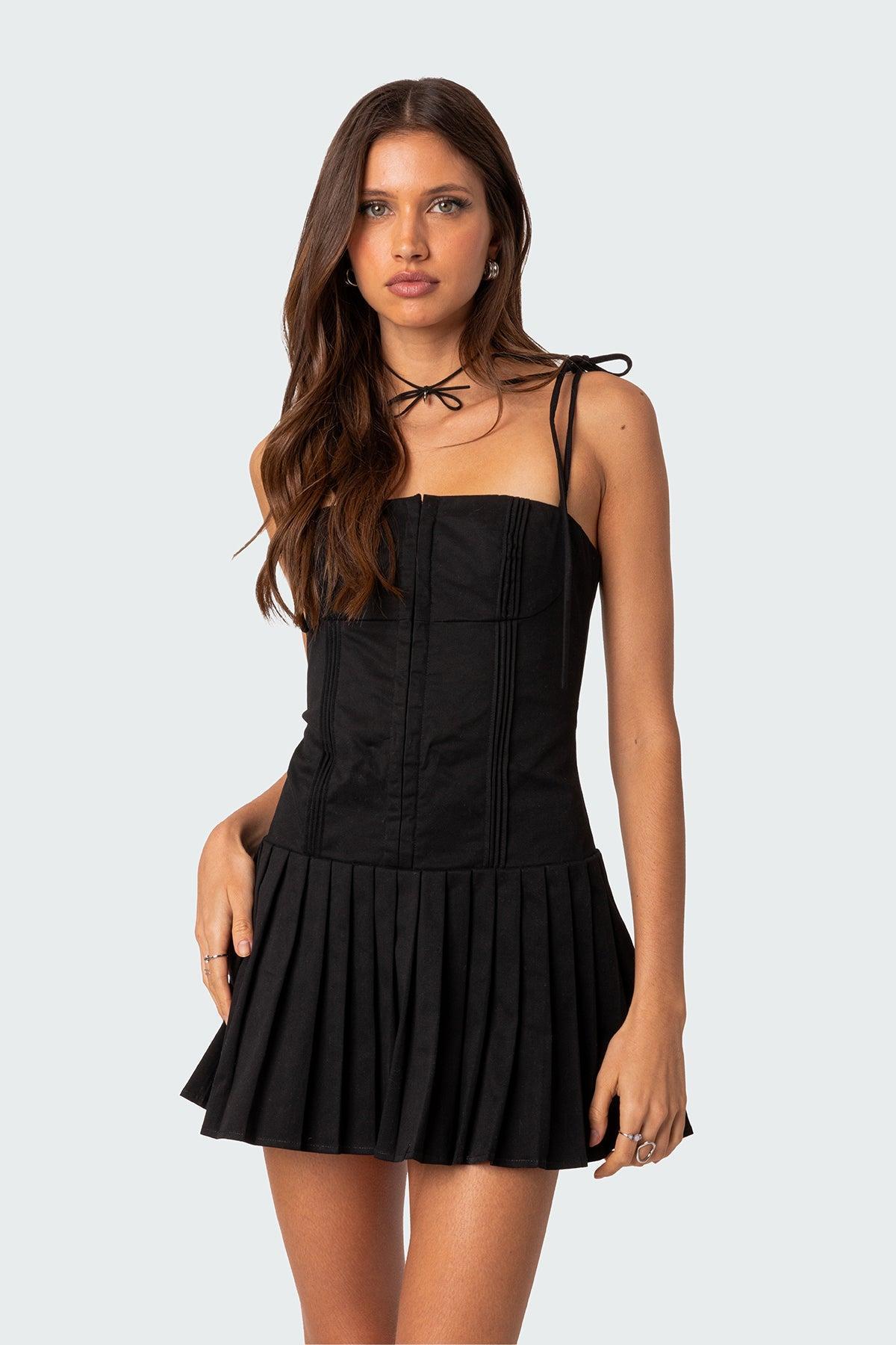 Perri Pleated Corset Mini Dress Product Image