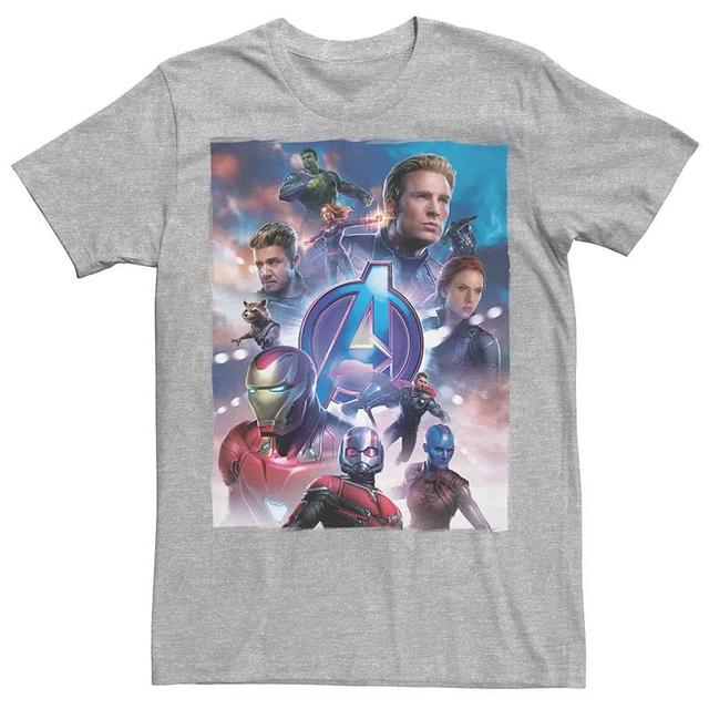 Mens Marvel Avengers Action Pose Tee Athletic Grey Product Image