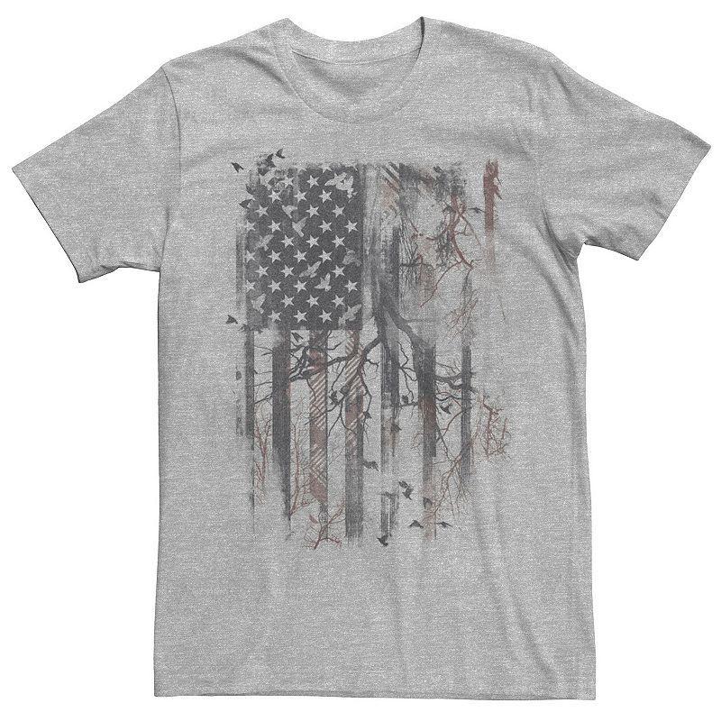 Mens USA Flag Graphic Tee Med Grey Product Image