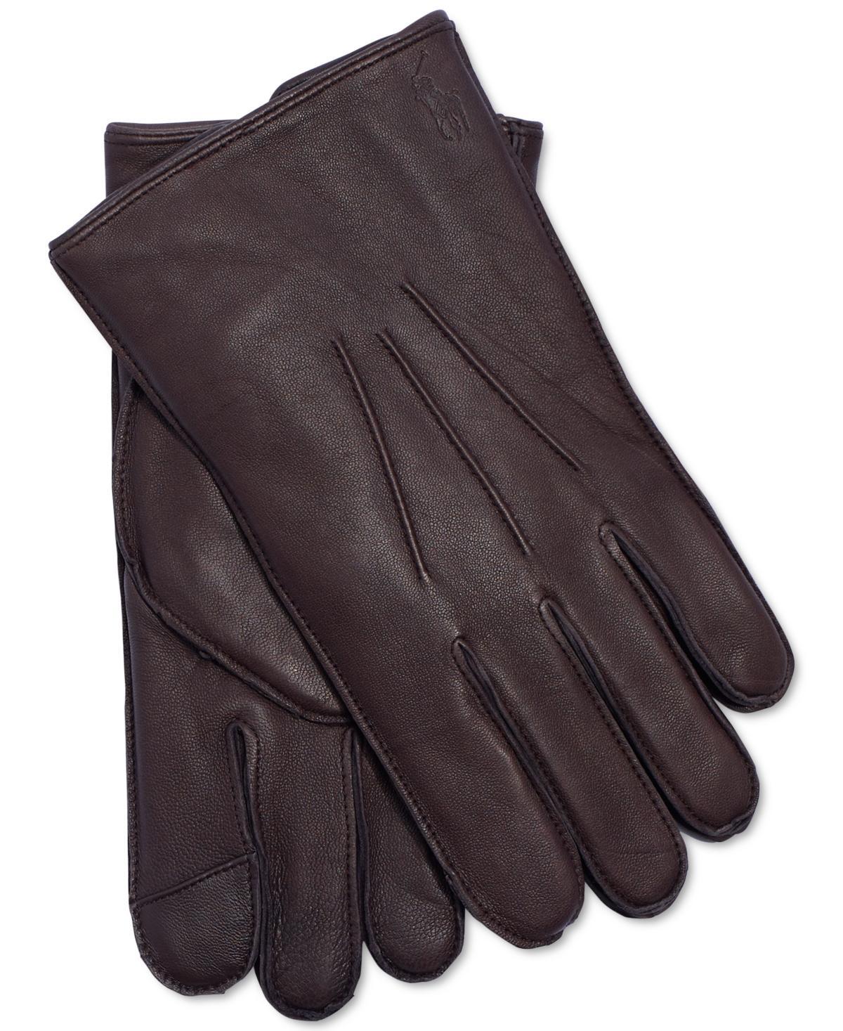 Polo Ralph Lauren Mens Water-Repellant Leather Gloves Product Image