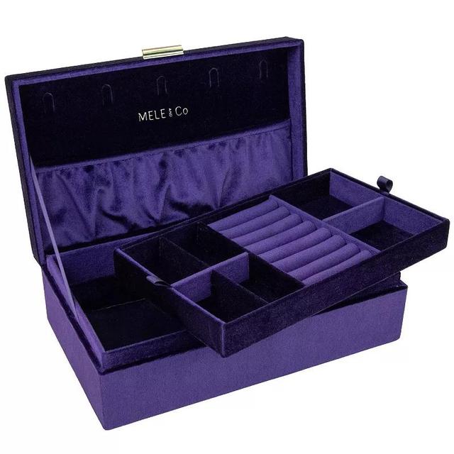 Mele and Co Jewel Onyx Black Velvet Jewelry Box Organizer, Womens, Purple Product Image