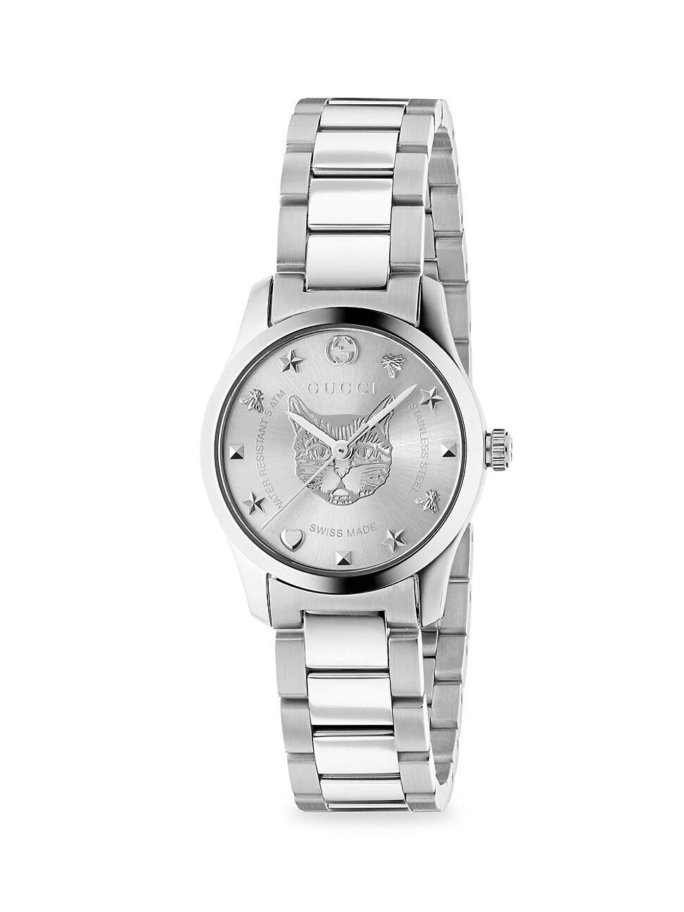 Womens G-Timeless Stainless Steel Tiger Dial Bracelet Watch Product Image