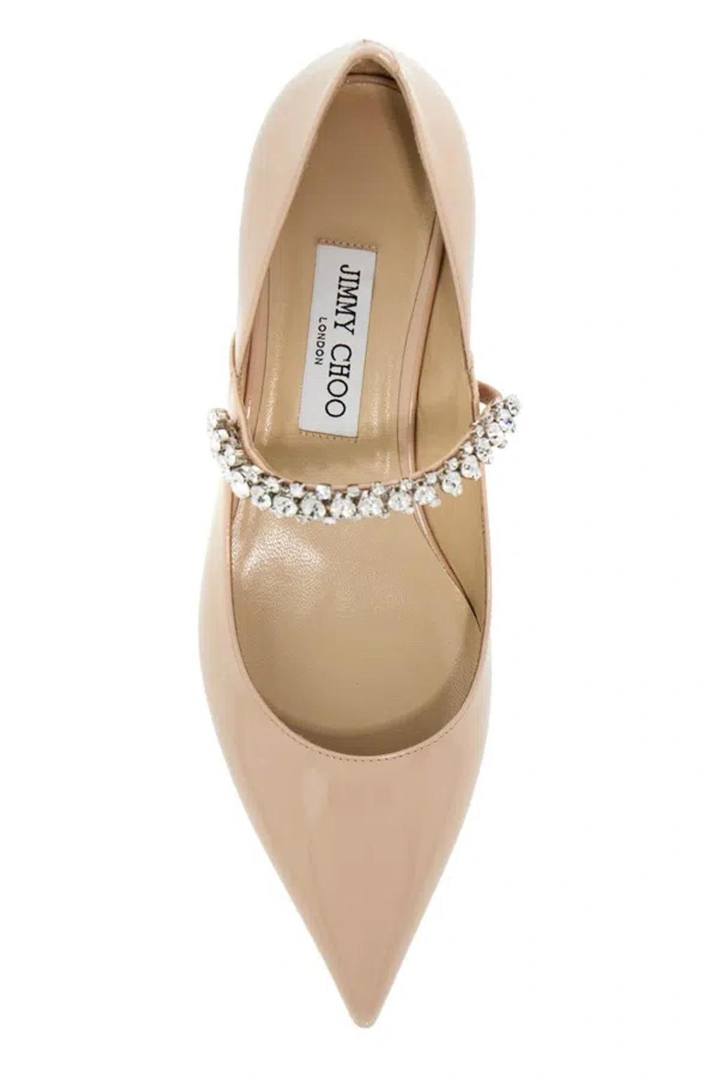 JIMMY CHOO Bing Crystal-strap Ballerina Shoes In Cream Product Image