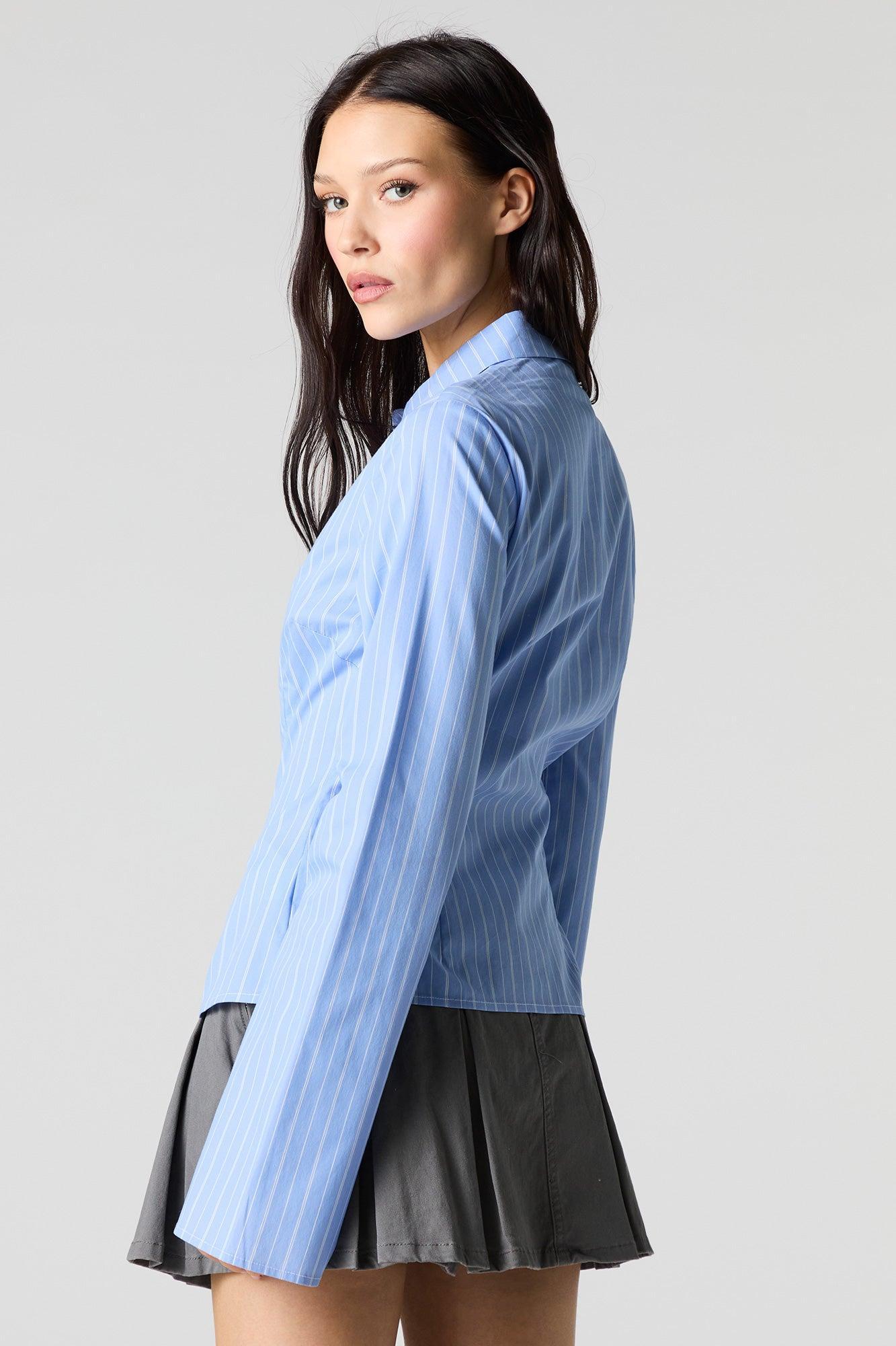 Button-Up Fitted Bell Sleeve Top Female Product Image