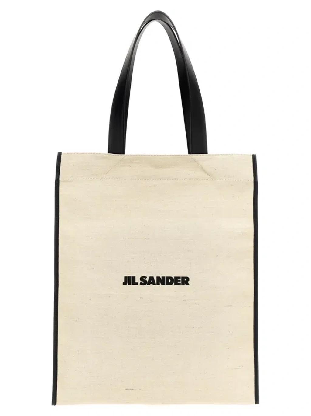 JIL SANDER Medium Flat Shopping Bag In White Product Image