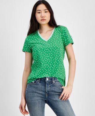 Tommy Hilfiger Womens Printed Short-Sleeve Tee - Lt Product Image