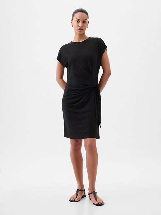 Tie-Knot Mini T-Shirt Dress Product Image