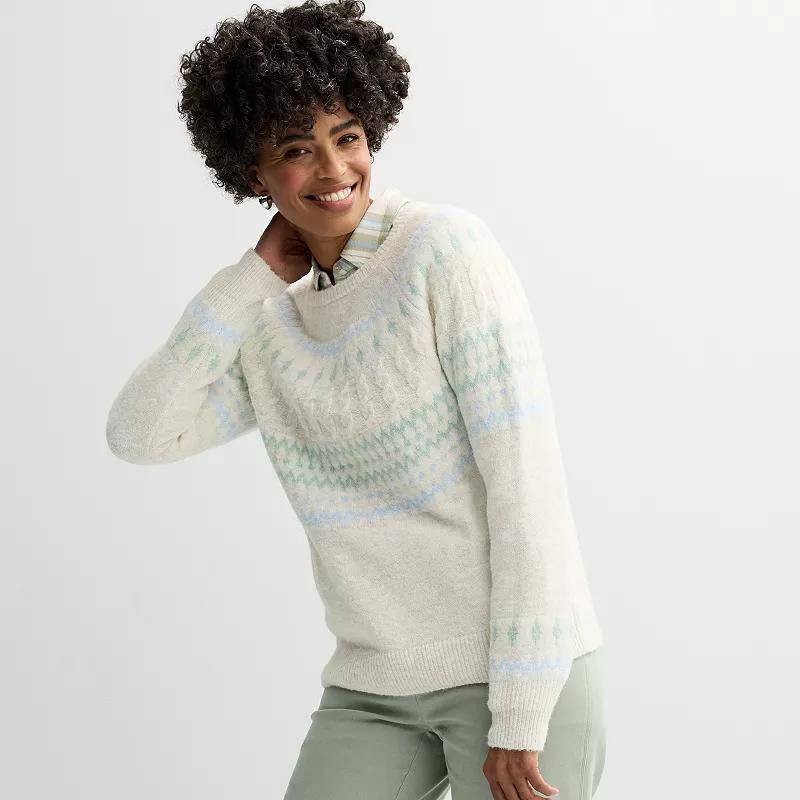 Womens Croft & Barrow Winter Fairisle Pullover Sweater Product Image