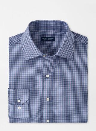 Peter Millar Mens Wicklow Performance Poplin Sport Shirt | Color: Brook Blue | Size: M Product Image