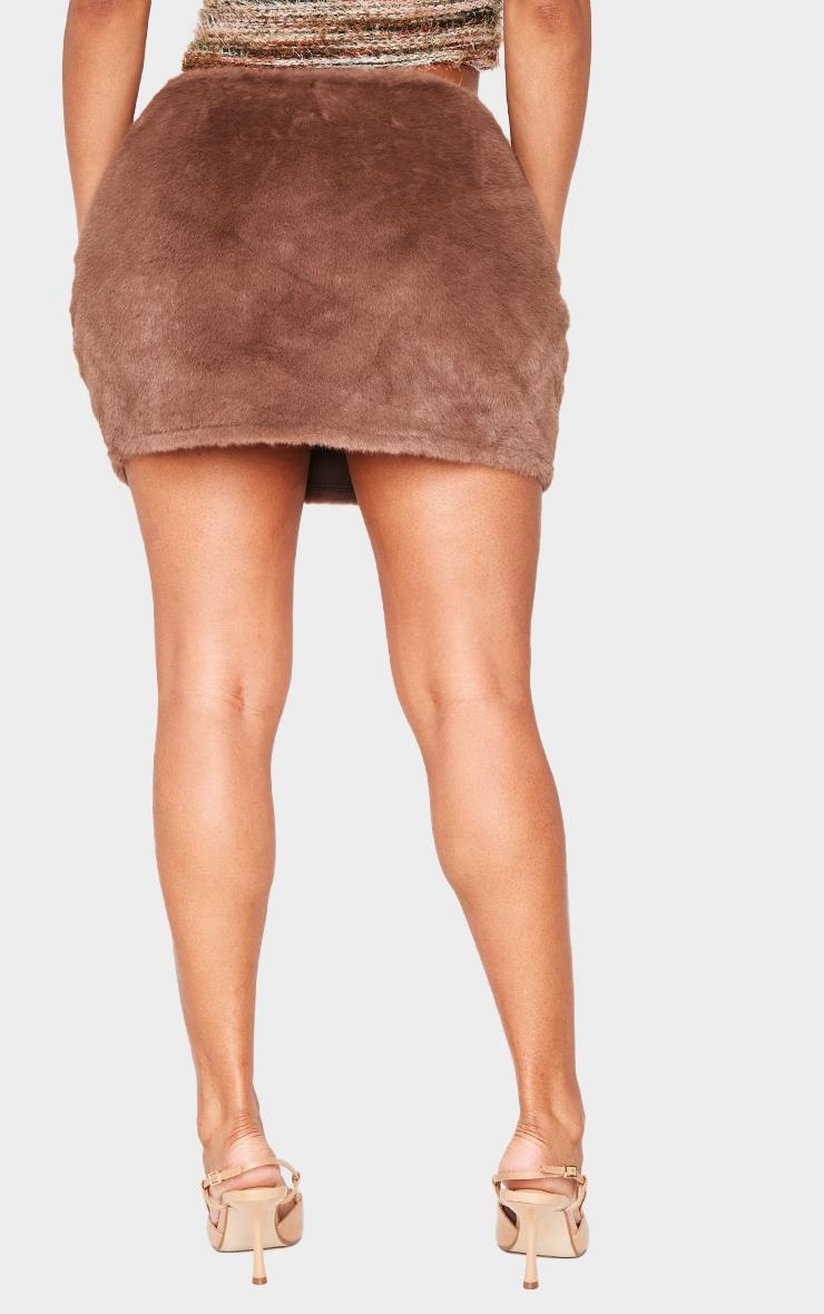 Shape Brown Fur Mini Skirt Product Image