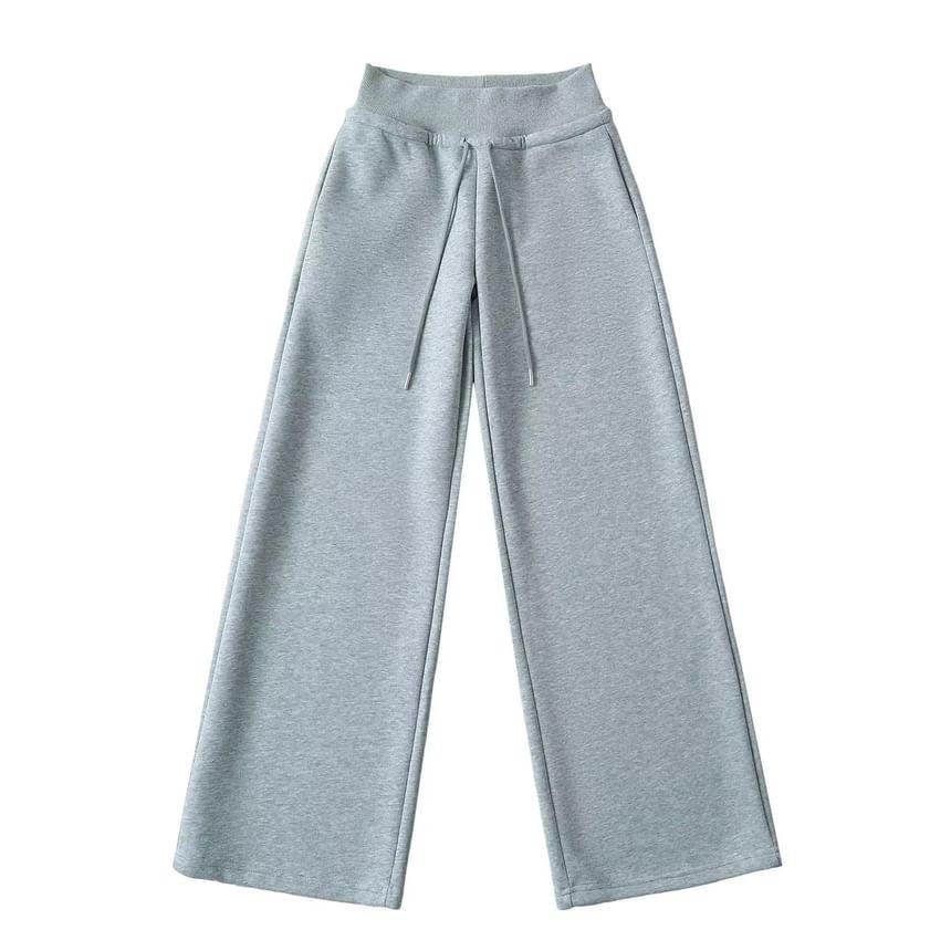 High Rise Plain Wide Leg Pants Product Image