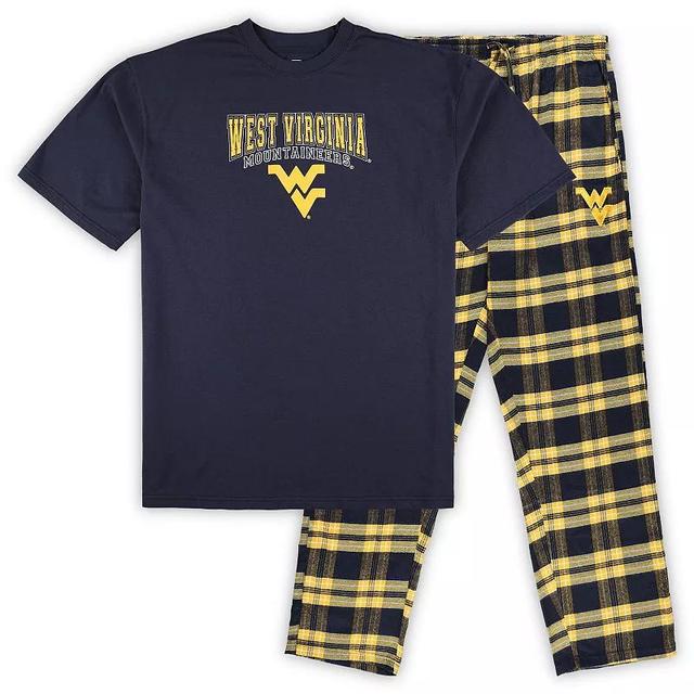 Mens Profile West Virginia Mountaineers Big & Tall 2-Pack T-Shirt & Flannel Pants Set Blue Product Image