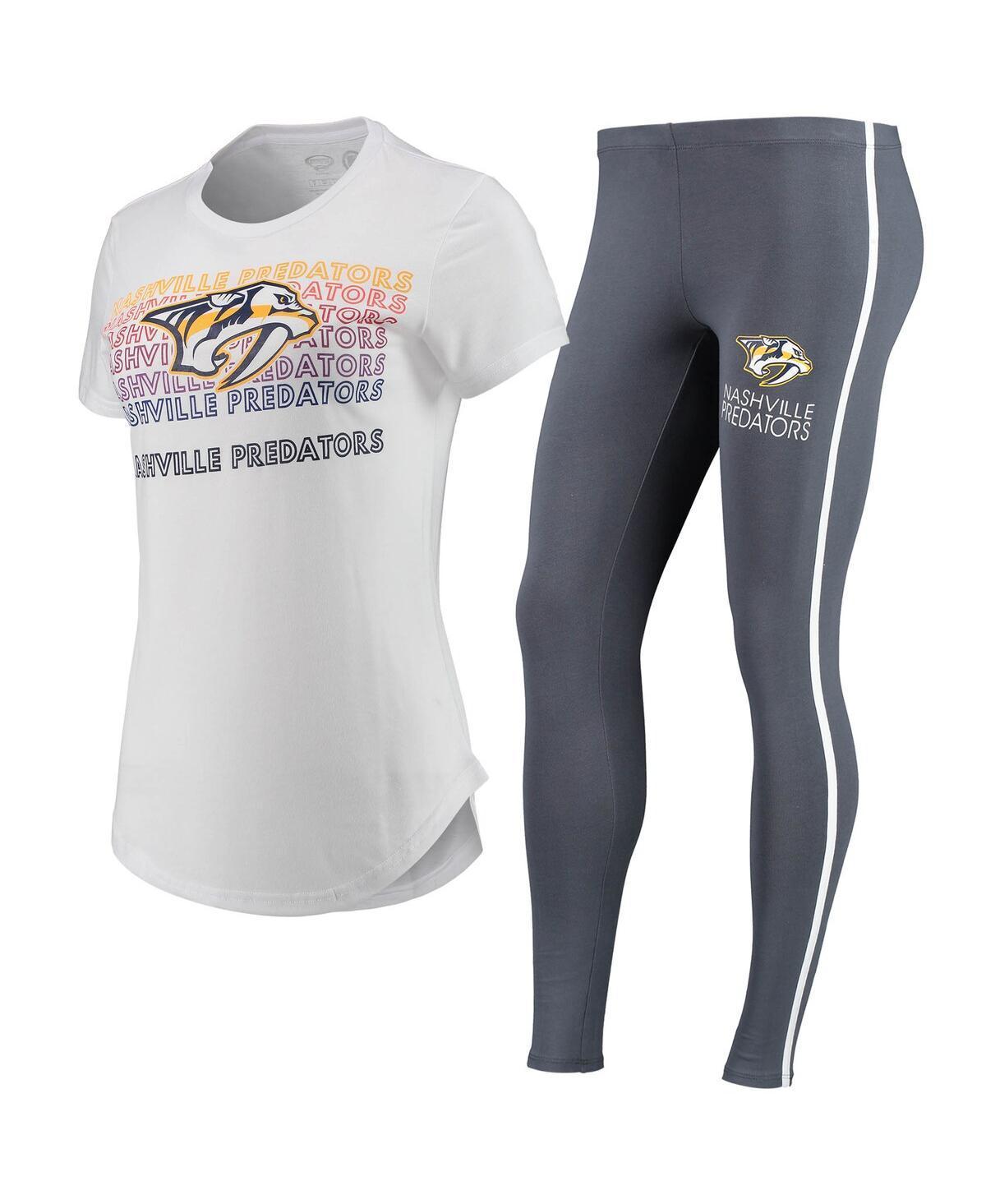 Womens Concepts Sport White Nashville Predators Sonata T-shirt and Leggings Set - White Product Image