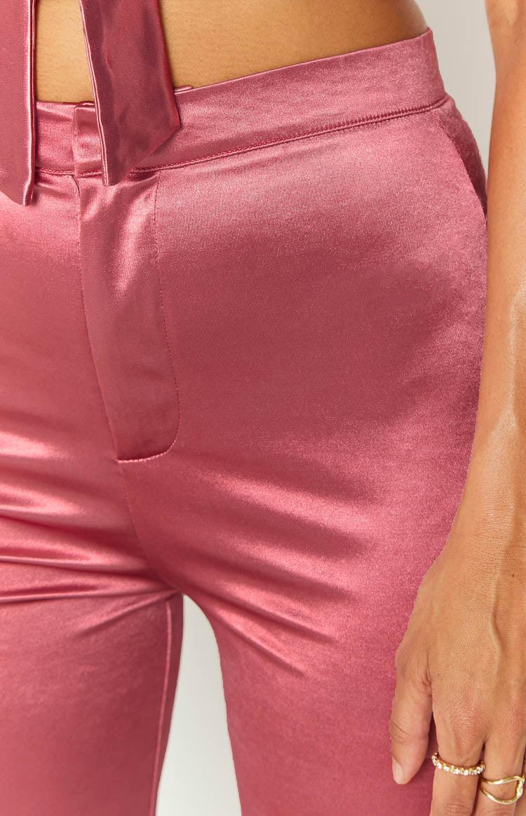 Indigo Pink High Waisted Flare Pants Product Image