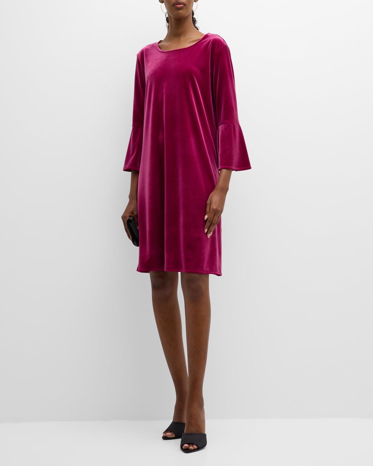 Caroline Rose Bella Velvet Bell Sleeve Dress Product Image