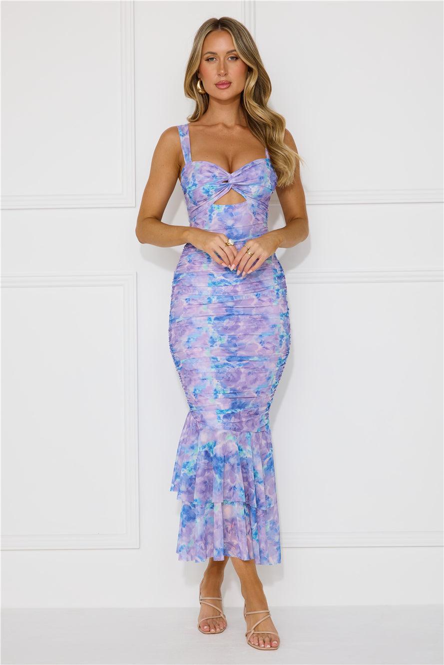 Missy Mesh Maxi Dress Lilac Product Image