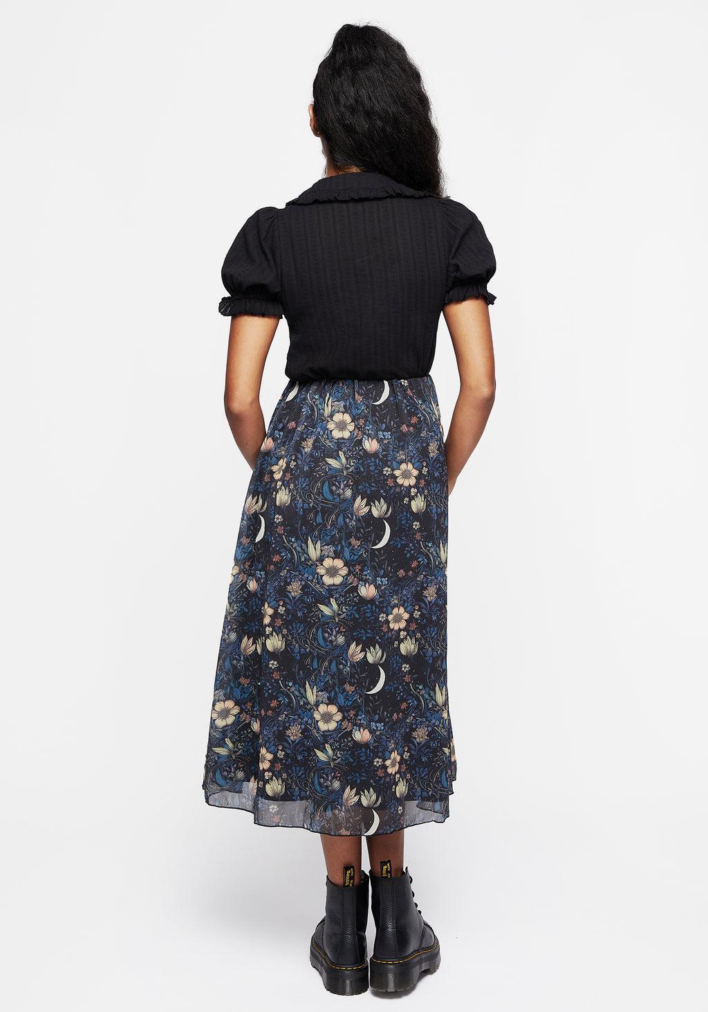 Primrose Floral Chiffon Midi Skirt Product Image