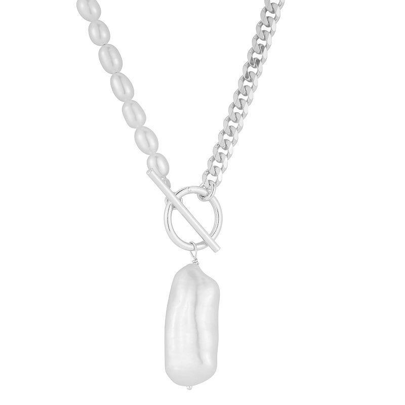 Sunkissed Sterling Freshwater Cultured Pearl Toggle Necklace, Womens, Silver Tone Product Image