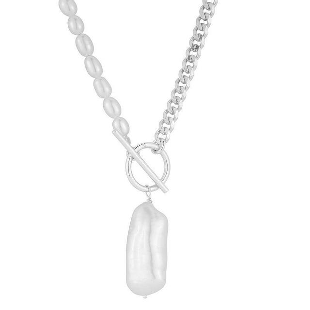 Sunkissed Sterling Freshwater Cultured Pearl Toggle Necklace, Womens, Silver Tone Product Image