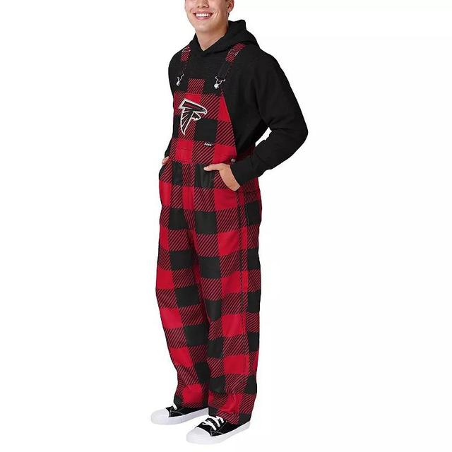 Mens FOCO Atlanta Falcons Big Logo Plaid Overalls Product Image