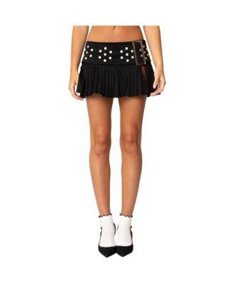 Women's Roxy Side Slit Pleated Mini Skirt Product Image