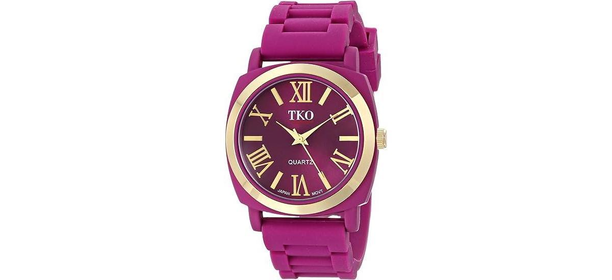 Tko Womens Purple Milano Iii Analog Display Quartz Watch with Flexible Rubber Band Product Image