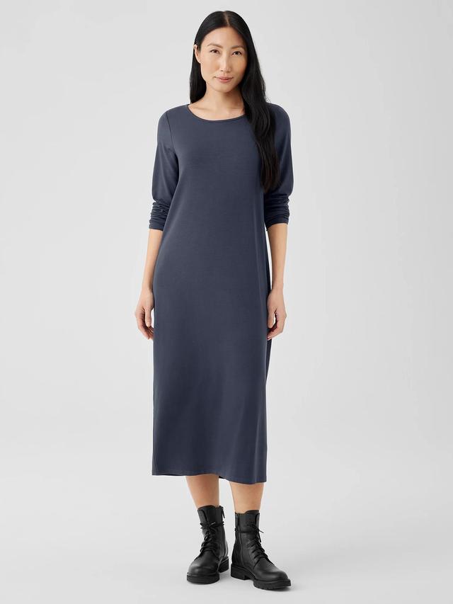 EILEEN FISHER Stretch Jersey Knit Jewel Neck Dressfemale Product Image