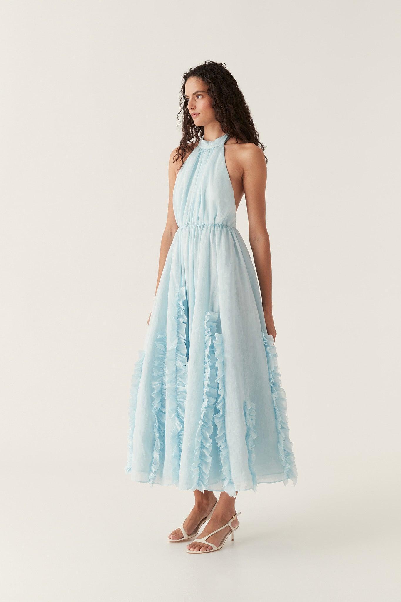 Hilma Frill Maxi Halter Dress Product Image