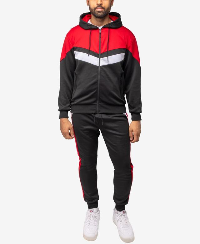 X-Ray Mens Zip Up Hoodie Track Suit - Black/Red Product Image