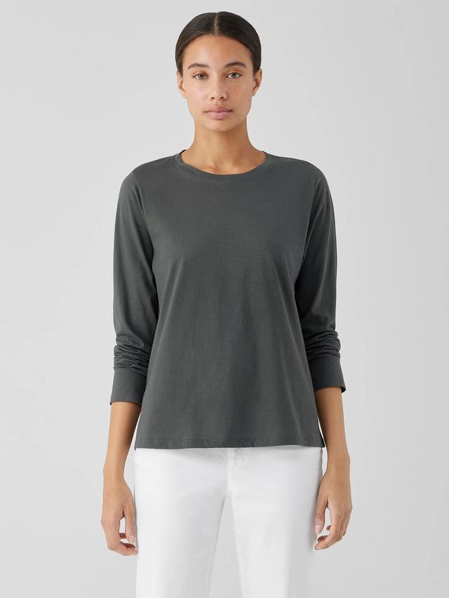 EILEEN FISHER Organic Pima Cotton Jersey Long-Sleeve Teefemale Product Image