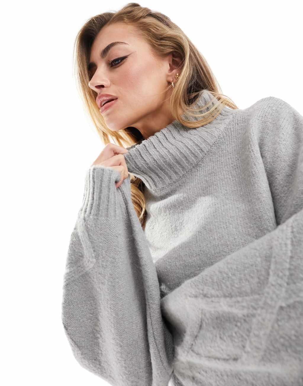 NA-KD knitted sweater with arm detail Product Image