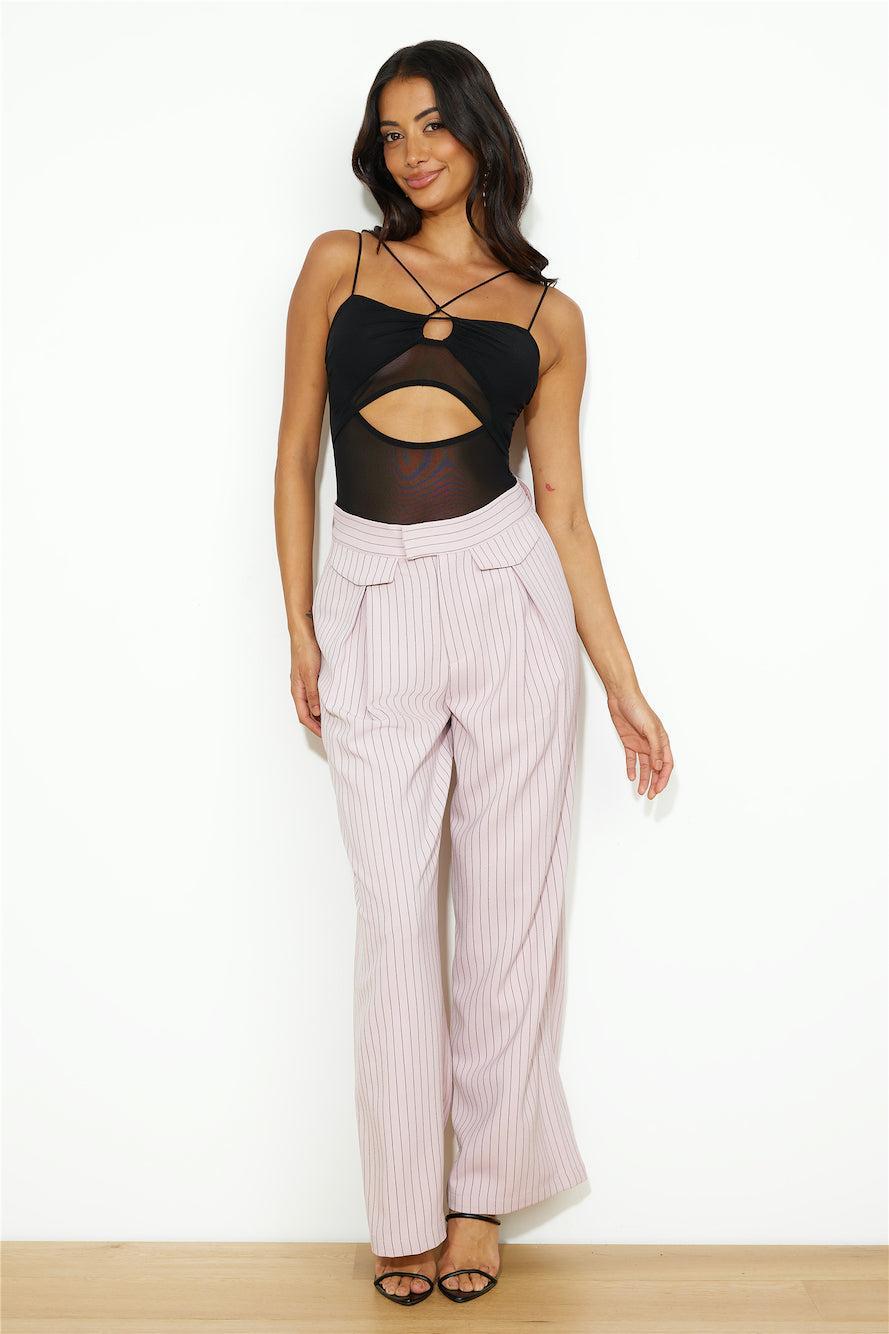 LIONESS NYC Pant Pink Pinstripe Product Image