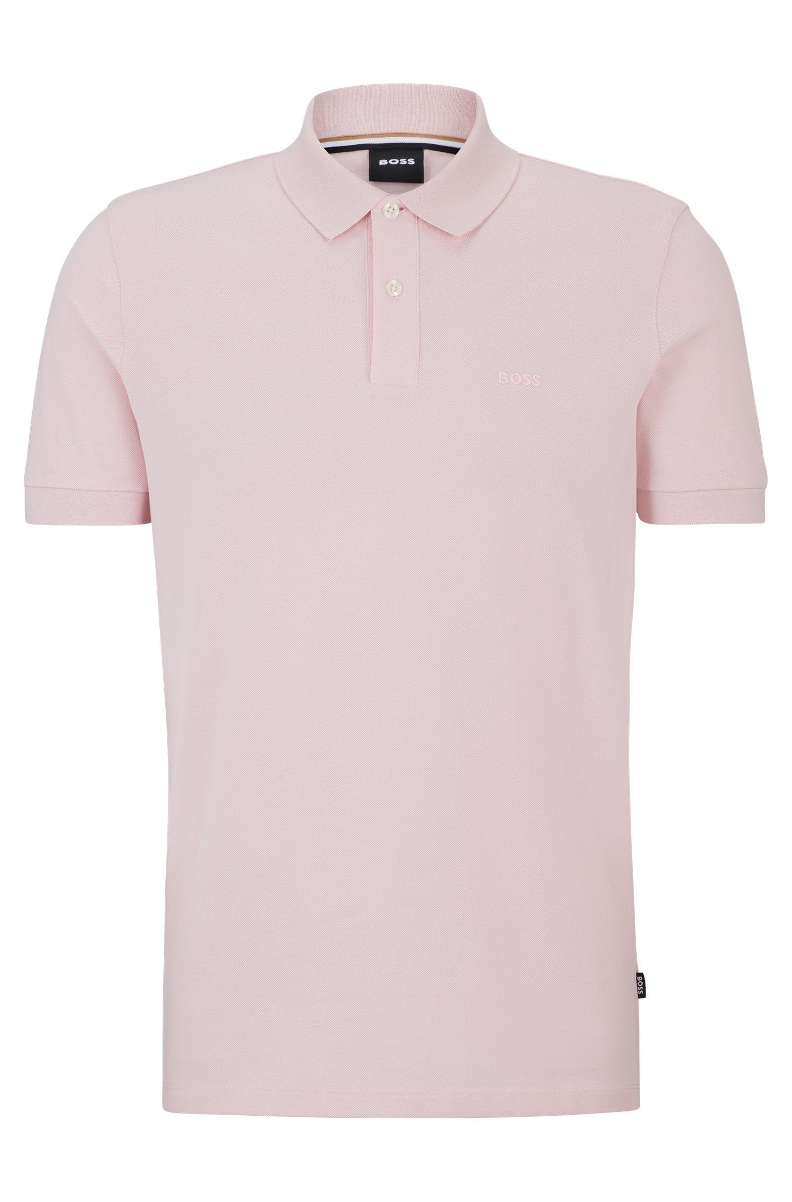 Boss COTTON POLO SHIRT WITH EMBROIDERED LOGO Male Product Image