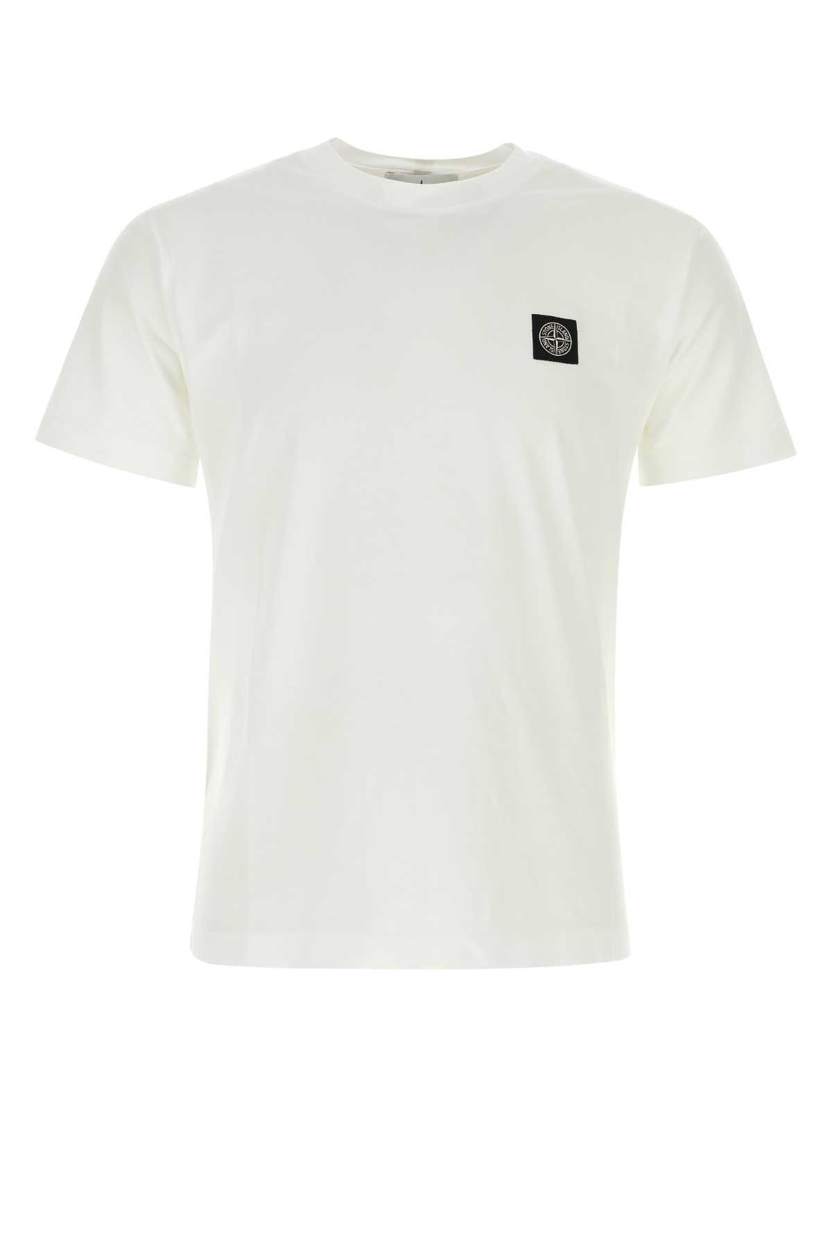 STONE ISLAND Cotton T-shirt In White Product Image