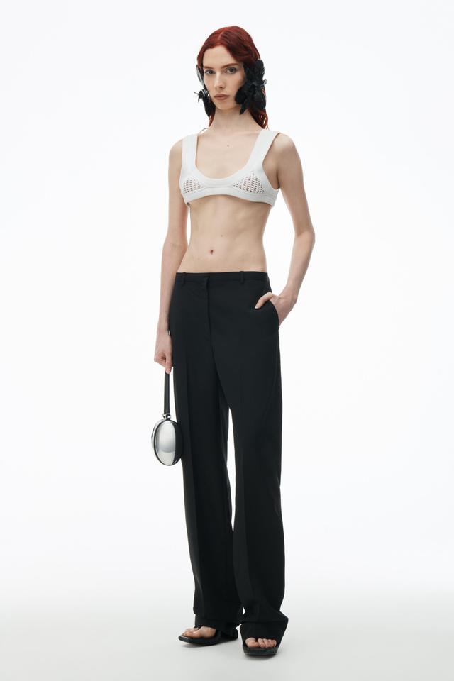 Slit Back Low Waisted Tailored Trouser In Wool Blend Product Image