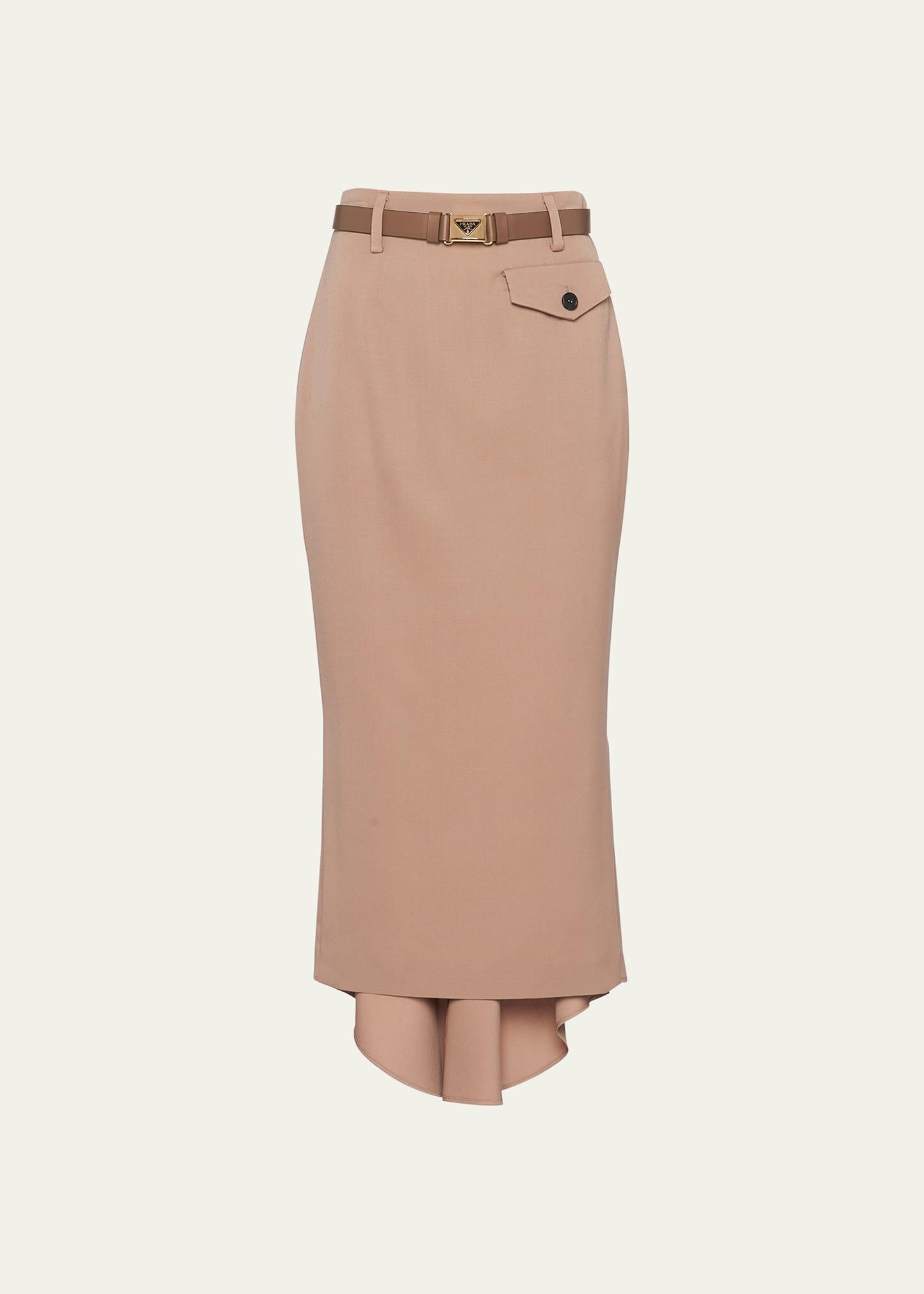 Gabardine Pencil Midi Skirt Product Image