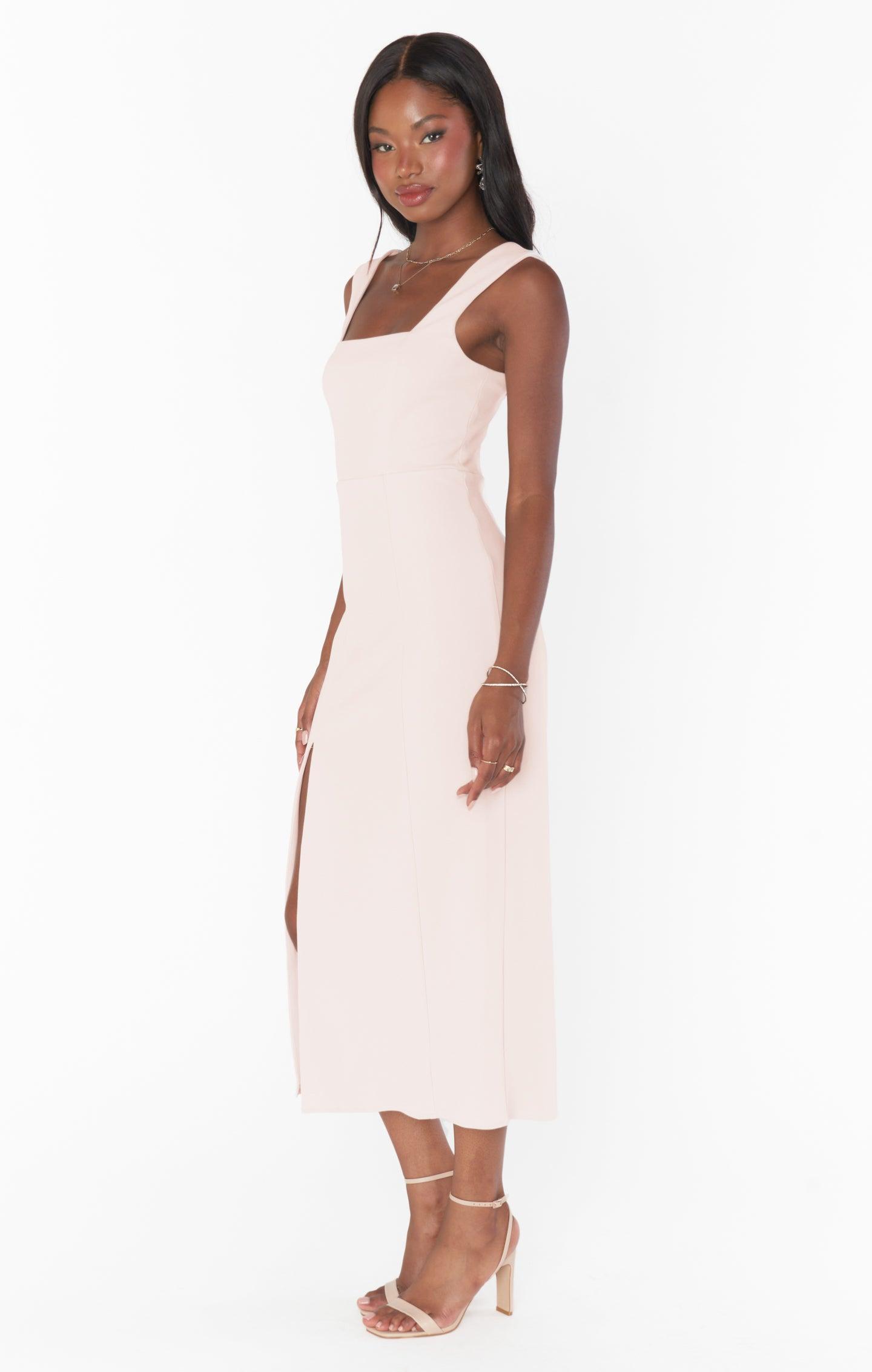 Eden Midi Dress ~ Dusty Blush Stretch Product Image