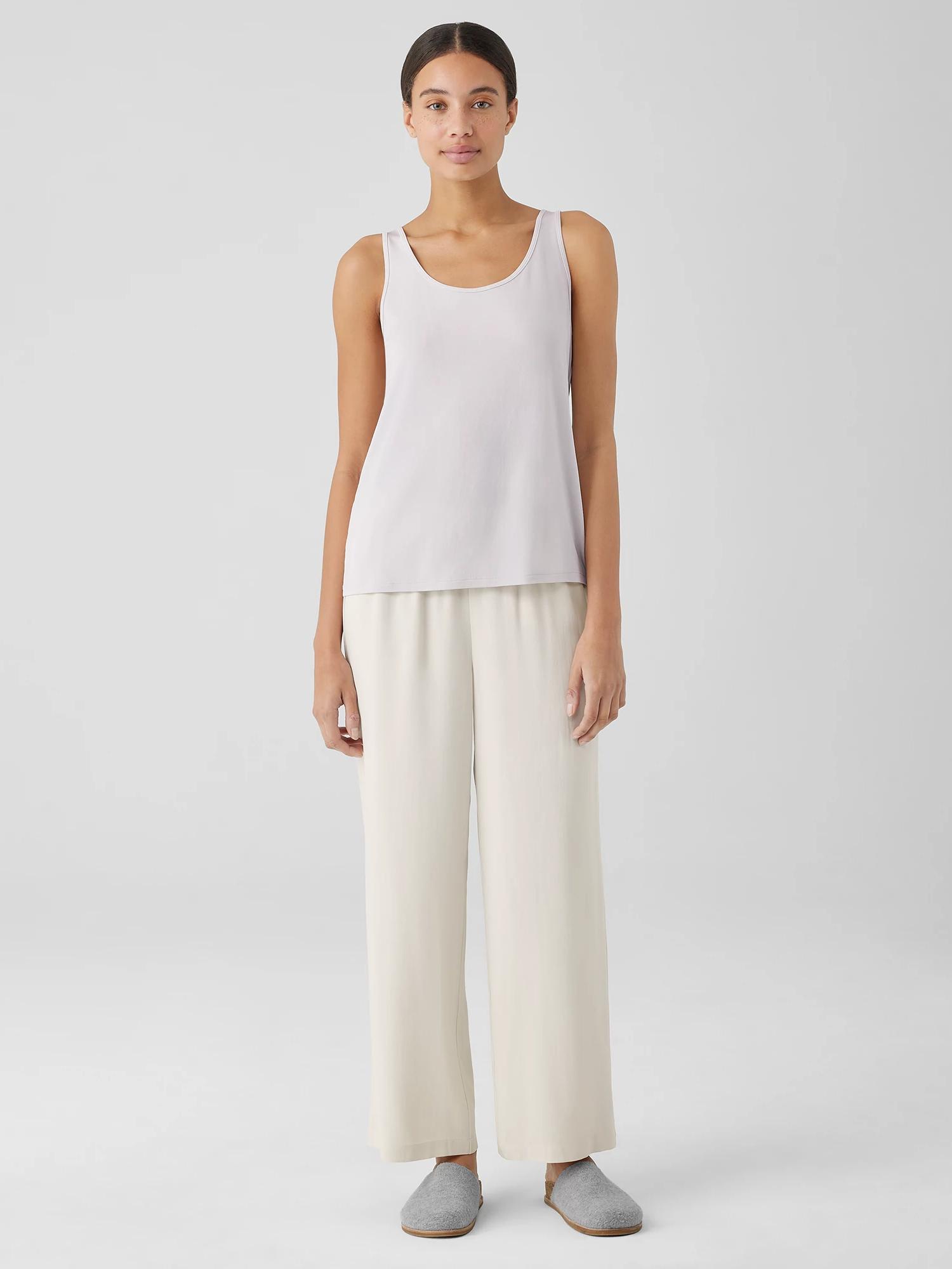 EILEEN FISHER Silk Georgette Crepe Straight Pantfemale product image