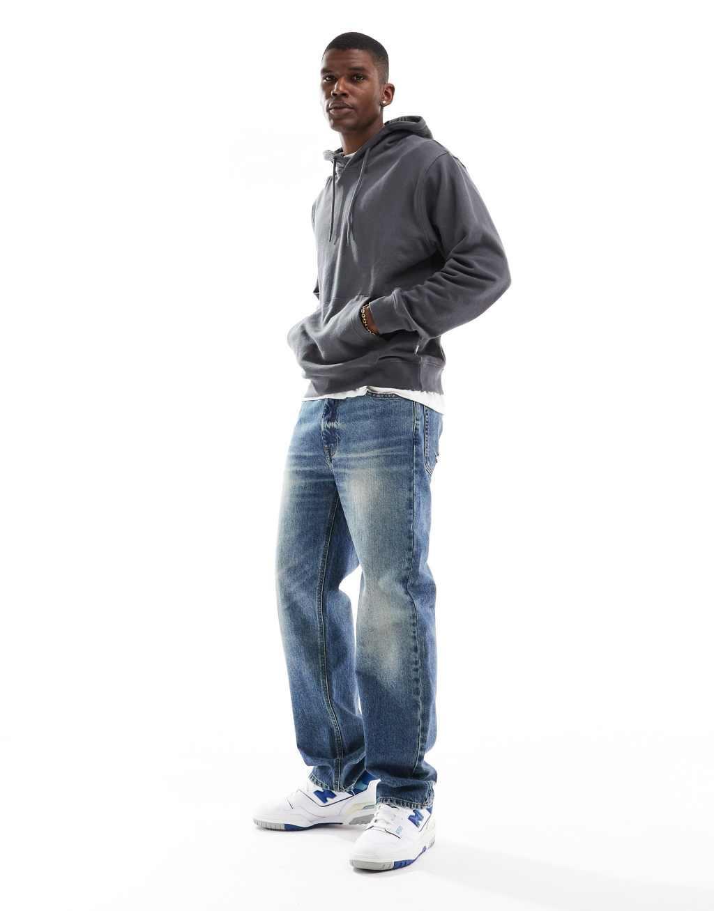 Jack & Jones super oversized hoodie in dark gray  Product Image