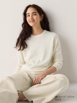 Womens Merino Crew Neck Sweater Off White 2XS UNIQLO US Product Image